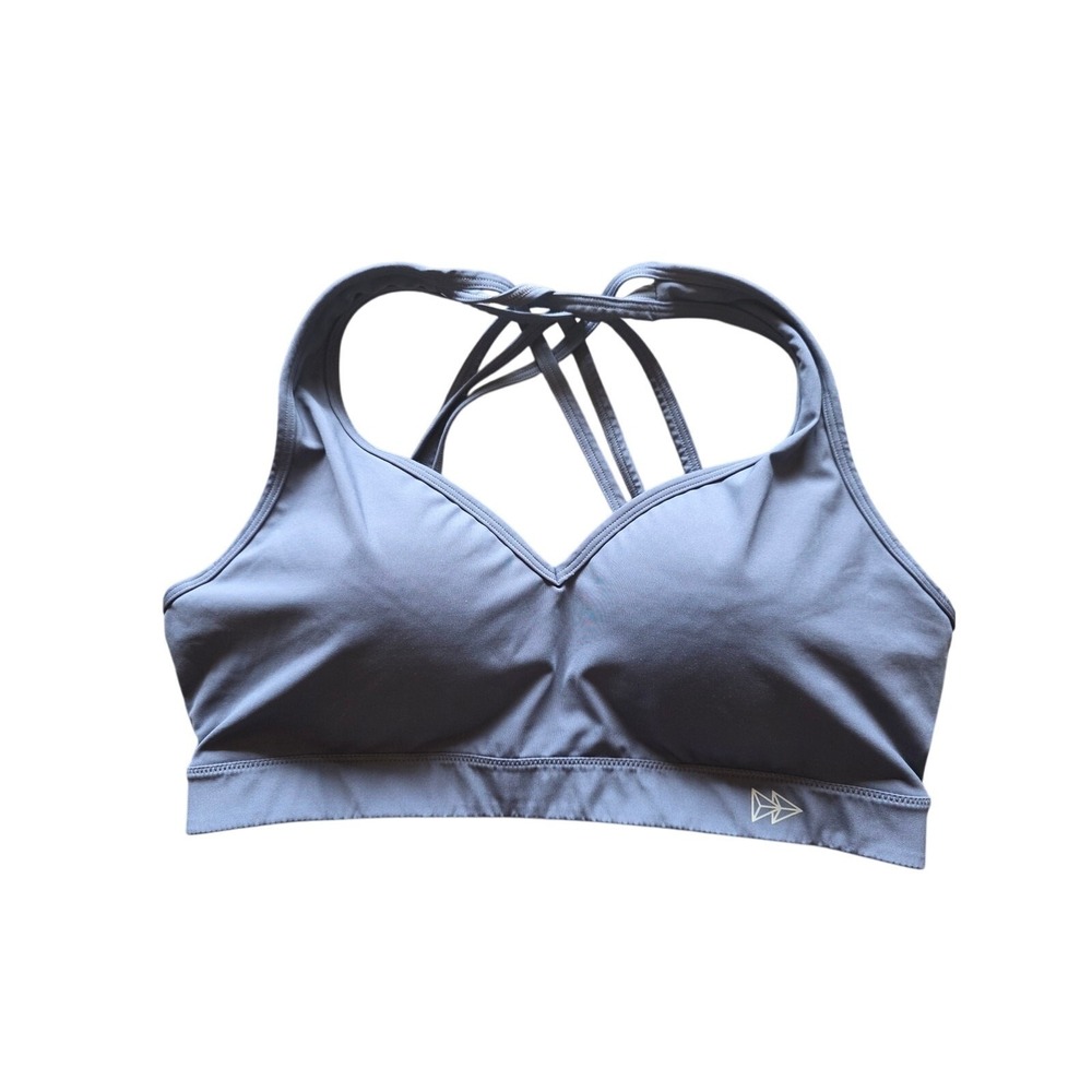 Yvette Sports Bra 40D Womens Gray Padded Wireless‎ Raverback Sports